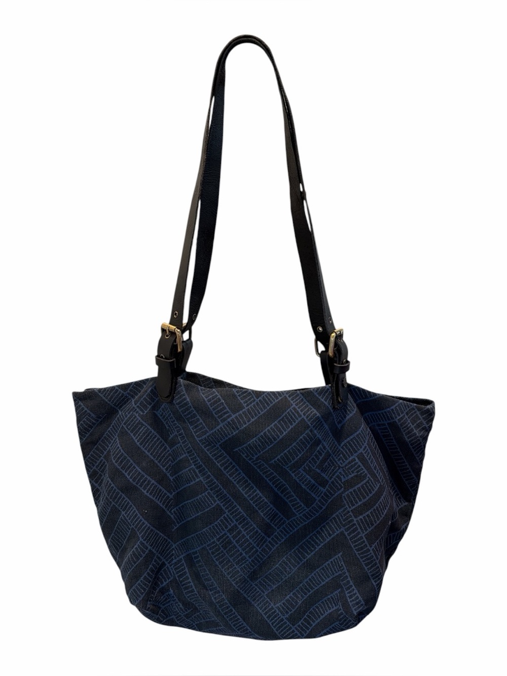 PRANA Organic Cotton Canvas Blue Slouch Tote Bag